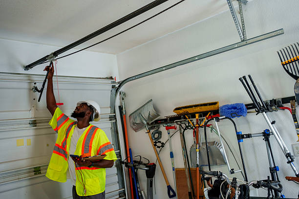 Professional Garage Door Panel Replacement technician working in Tahoka, TX